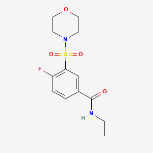 molecular formula C13H17FN2O4S B4976443 N-ethyl-4-fluoro-3-(4-morpholinylsulfonyl)benzamide 