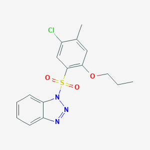molecular formula C16H16ClN3O3S B497645 1-(5-chloro-4-methyl-2-propoxybenzenesulfonyl)-1H-1,2,3-benzotriazole CAS No. 914243-82-6