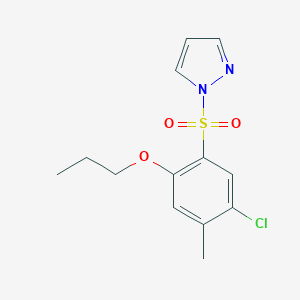 molecular formula C13H15ClN2O3S B497646 1-(5-chloro-4-methyl-2-propoxybenzenesulfonyl)-1H-pyrazole CAS No. 957492-68-1