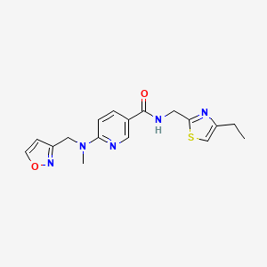 N-[(4-ethyl-1,3-thiazol-2-yl)methyl]-6-[(3-isoxazolylmethyl)(methyl)amino]nicotinamide