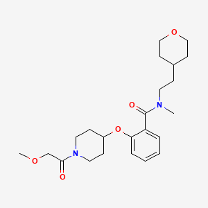 molecular formula C23H34N2O5 B4976476 2-{[1-(methoxyacetyl)-4-piperidinyl]oxy}-N-methyl-N-[2-(tetrahydro-2H-pyran-4-yl)ethyl]benzamide 