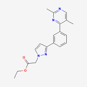 molecular formula C19H20N4O2 B4976494 ethyl {3-[3-(2,5-dimethyl-4-pyrimidinyl)phenyl]-1H-pyrazol-1-yl}acetate 