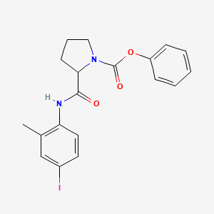 molecular formula C19H19IN2O3 B4976504 phenyl 2-{[(4-iodo-2-methylphenyl)amino]carbonyl}-1-pyrrolidinecarboxylate 