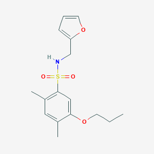 molecular formula C16H21NO4S B497652 N-(2-furylmethyl)-2,4-dimethyl-5-propoxybenzenesulfonamide CAS No. 914244-04-5