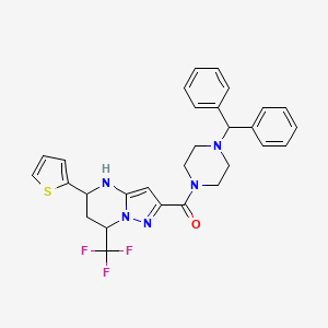 2-{[4-(diphenylmethyl)-1-piperazinyl]carbonyl}-5-(2-thienyl)-7-(trifluoromethyl)-4,5,6,7-tetrahydropyrazolo[1,5-a]pyrimidine