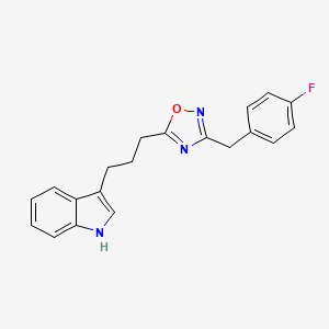 molecular formula C20H18FN3O B4976525 3-{3-[3-(4-fluorobenzyl)-1,2,4-oxadiazol-5-yl]propyl}-1H-indole 