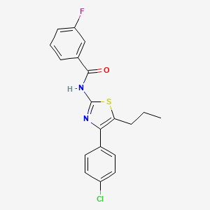 molecular formula C19H16ClFN2OS B4976529 N-[4-(4-chlorophenyl)-5-propyl-1,3-thiazol-2-yl]-3-fluorobenzamide 