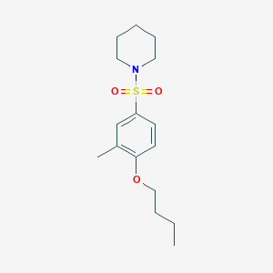 molecular formula C16H25NO3S B497655 Butyl 2-methyl-4-(1-piperidinylsulfonyl)phenyl ether 