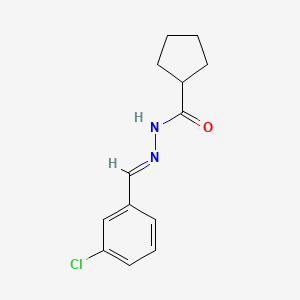 molecular formula C13H15ClN2O B4976552 N'-(3-chlorobenzylidene)cyclopentanecarbohydrazide 