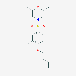 molecular formula C17H27NO4S B497657 Butyl 4-[(2,6-dimethyl-4-morpholinyl)sulfonyl]-2-methylphenyl ether 