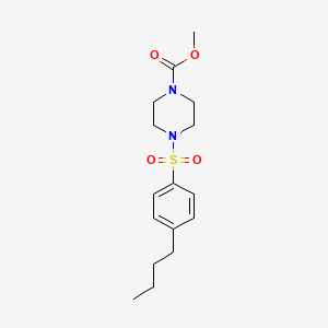 molecular formula C16H24N2O4S B4976588 methyl 4-[(4-butylphenyl)sulfonyl]-1-piperazinecarboxylate 
