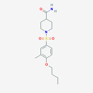molecular formula C17H26N2O4S B497659 1-(4-Butoxy-3-methylbenzenesulfonyl)piperidine-4-carboxamide CAS No. 914244-43-2