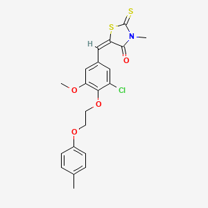 molecular formula C21H20ClNO4S2 B4976604 5-{3-chloro-5-methoxy-4-[2-(4-methylphenoxy)ethoxy]benzylidene}-3-methyl-2-thioxo-1,3-thiazolidin-4-one 