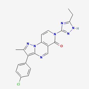 molecular formula C20H16ClN7O B4976615 3-(4-chlorophenyl)-7-(5-ethyl-4H-1,2,4-triazol-3-yl)-2-methylpyrazolo[1,5-a]pyrido[3,4-e]pyrimidin-6(7H)-one 