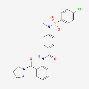 molecular formula C25H24ClN3O4S B4976623 4-[[(4-chlorophenyl)sulfonyl](methyl)amino]-N-[2-(1-pyrrolidinylcarbonyl)phenyl]benzamide 