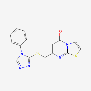 molecular formula C15H11N5OS2 B4976648 7-{[(4-phenyl-4H-1,2,4-triazol-3-yl)thio]methyl}-5H-[1,3]thiazolo[3,2-a]pyrimidin-5-one 