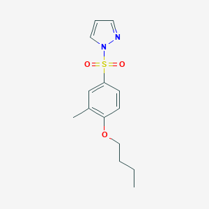 molecular formula C14H18N2O3S B497667 1-(4-butoxy-3-methylbenzenesulfonyl)-1H-pyrazole CAS No. 957502-74-8