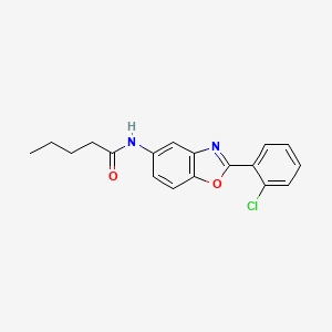 molecular formula C18H17ClN2O2 B4976683 N-[2-(2-chlorophenyl)-1,3-benzoxazol-5-yl]pentanamide 