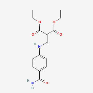 molecular formula C15H18N2O5 B4976685 diethyl ({[4-(aminocarbonyl)phenyl]amino}methylene)malonate 