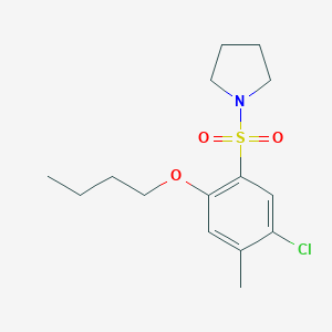 Butyl 4-chloro-5-methyl-2-(1-pyrrolidinylsulfonyl)phenyl ether