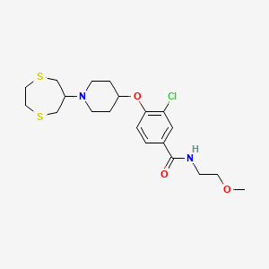 3-chloro-4-{[1-(1,4-dithiepan-6-yl)-4-piperidinyl]oxy}-N-(2-methoxyethyl)benzamide