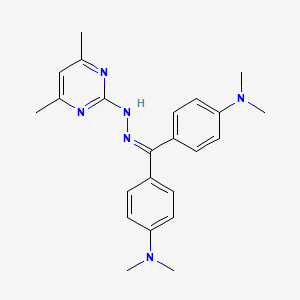molecular formula C23H28N6 B4976697 bis[4-(dimethylamino)phenyl]methanone (4,6-dimethyl-2-pyrimidinyl)hydrazone 