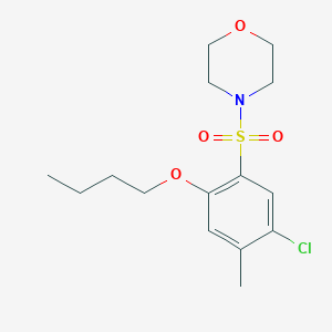 molecular formula C15H22ClNO4S B497670 Butyl 4-chloro-5-methyl-2-(4-morpholinylsulfonyl)phenyl ether CAS No. 914244-85-2