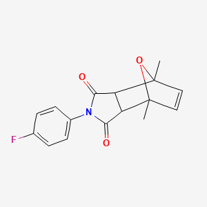 molecular formula C16H14FNO3 B4976705 4-(4-fluorophenyl)-1,7-dimethyl-10-oxa-4-azatricyclo[5.2.1.0~2,6~]dec-8-ene-3,5-dione 