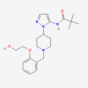 molecular formula C22H32N4O3 B4976709 N-(1-{1-[2-(2-hydroxyethoxy)benzyl]-4-piperidinyl}-1H-pyrazol-5-yl)-2,2-dimethylpropanamide 