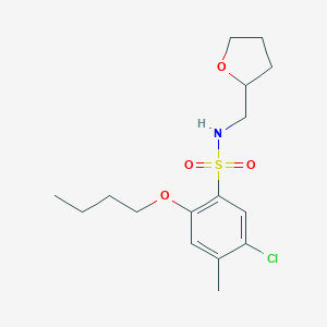 molecular formula C16H24ClNO4S B497671 [(2-Butoxy-5-chloro-4-methylphenyl)sulfonyl](oxolan-2-ylmethyl)amine CAS No. 914245-10-6