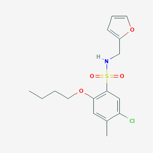 molecular formula C16H20ClNO4S B497672 2-butoxy-5-chloro-N-(2-furylmethyl)-4-methylbenzenesulfonamide CAS No. 914245-13-9