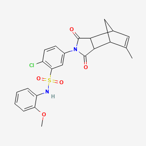 molecular formula C23H21ClN2O5S B4976737 2-chloro-N-(2-methoxyphenyl)-5-(8-methyl-3,5-dioxo-4-azatricyclo[5.2.1.0~2,6~]dec-8-en-4-yl)benzenesulfonamide 