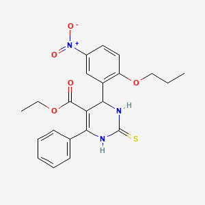 ethyl 4-(5-nitro-2-propoxyphenyl)-6-phenyl-2-thioxo-1,2,3,4-tetrahydro-5-pyrimidinecarboxylate