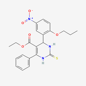 molecular formula C22H23N3O5S B4976745 ethyl 4-(5-nitro-2-propoxyphenyl)-6-phenyl-2-thioxo-1,2,3,4-tetrahydro-5-pyrimidinecarboxylate 