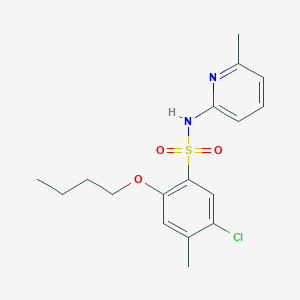 molecular formula C17H21ClN2O3S B497675 2-butoxy-5-chloro-4-methyl-N-(6-methyl-2-pyridinyl)benzenesulfonamide CAS No. 914245-28-6