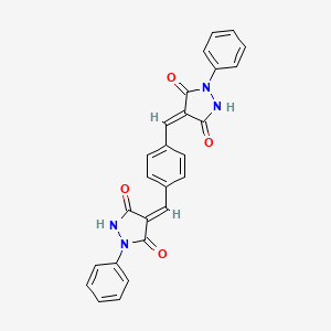 molecular formula C26H18N4O4 B4976750 4,4'-(1,4-phenylenedimethylylidene)bis(1-phenyl-3,5-pyrazolidinedione) 