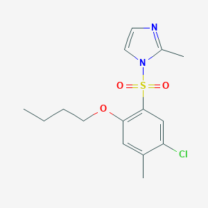 molecular formula C15H19ClN2O3S B497676 butyl 4-chloro-5-methyl-2-[(2-methyl-1H-imidazol-1-yl)sulfonyl]phenyl ether 