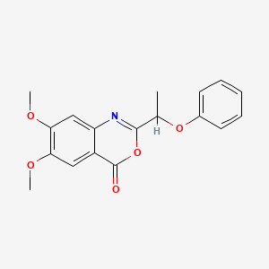 molecular formula C18H17NO5 B4976763 6,7-dimethoxy-2-(1-phenoxyethyl)-4H-3,1-benzoxazin-4-one 