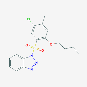 molecular formula C17H18ClN3O3S B497678 1-(2-butoxy-5-chloro-4-methylbenzenesulfonyl)-1H-1,2,3-benzotriazole CAS No. 914245-50-4