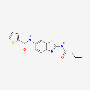 molecular formula C16H15N3O2S2 B4976788 N-[2-(butyrylamino)-1,3-benzothiazol-6-yl]-2-thiophenecarboxamide 