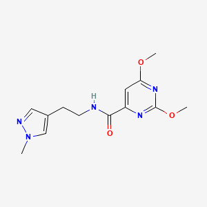 molecular formula C13H17N5O3 B4976798 2,6-dimethoxy-N-[2-(1-methyl-1H-pyrazol-4-yl)ethyl]-4-pyrimidinecarboxamide 