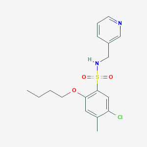 molecular formula C17H21ClN2O3S B497680 2-butoxy-5-chloro-4-methyl-N-(3-pyridinylmethyl)benzenesulfonamide CAS No. 914245-59-3