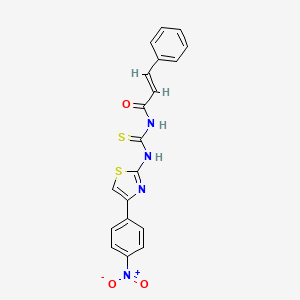 molecular formula C19H14N4O3S2 B4976805 N-({[4-(4-nitrophenyl)-1,3-thiazol-2-yl]amino}carbonothioyl)-3-phenylacrylamide 