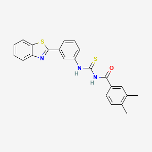 molecular formula C23H19N3OS2 B4976808 N-({[3-(1,3-benzothiazol-2-yl)phenyl]amino}carbonothioyl)-3,4-dimethylbenzamide 