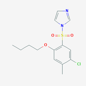 molecular formula C14H17ClN2O3S B497682 1-(2-butoxy-5-chloro-4-methylbenzenesulfonyl)-1H-imidazole CAS No. 914245-31-1