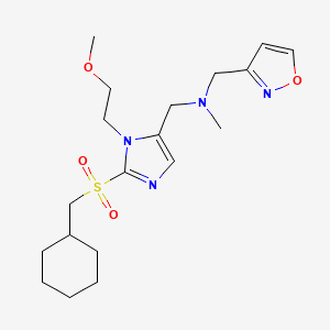 molecular formula C19H30N4O4S B4976822 1-[2-[(cyclohexylmethyl)sulfonyl]-1-(2-methoxyethyl)-1H-imidazol-5-yl]-N-(3-isoxazolylmethyl)-N-methylmethanamine 