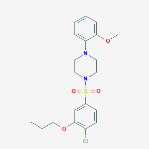 molecular formula C20H25ClN2O4S B497683 1-[(4-Chloro-3-propoxyphenyl)sulfonyl]-4-(2-methoxyphenyl)piperazine 