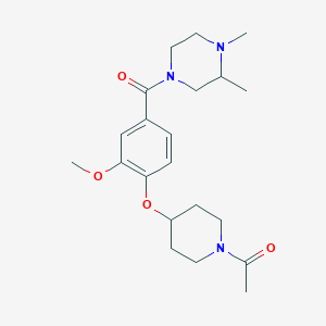 4-{4-[(1-acetyl-4-piperidinyl)oxy]-3-methoxybenzoyl}-1,2-dimethylpiperazine