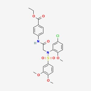 ethyl 4-({N-(5-chloro-2-methoxyphenyl)-N-[(3,4-dimethoxyphenyl)sulfonyl]glycyl}amino)benzoate