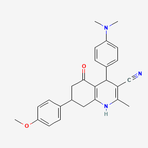 B4976852 4-[4-(dimethylamino)phenyl]-7-(4-methoxyphenyl)-2-methyl-5-oxo-1,4,5,6,7,8-hexahydro-3-quinolinecarbonitrile CAS No. 5707-72-2